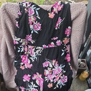 Floral Black Romper